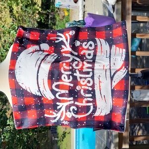 4 sq zippered sofa pillow cases, Christmas, reindeer, red white black, 18", NWT